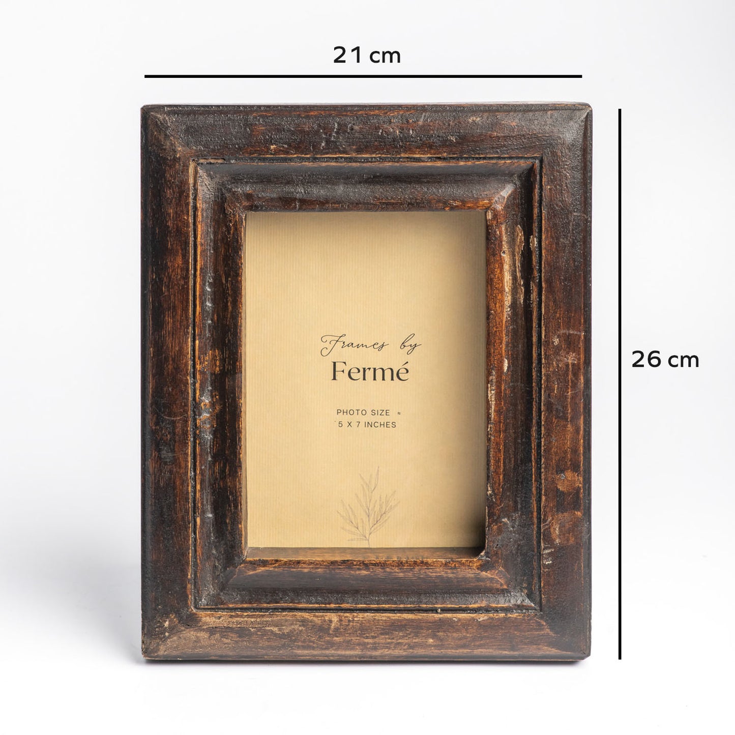 Ferme Vintage Wooden Rustic Photo Frame Dark Brown FPF066 - 5x7 inches