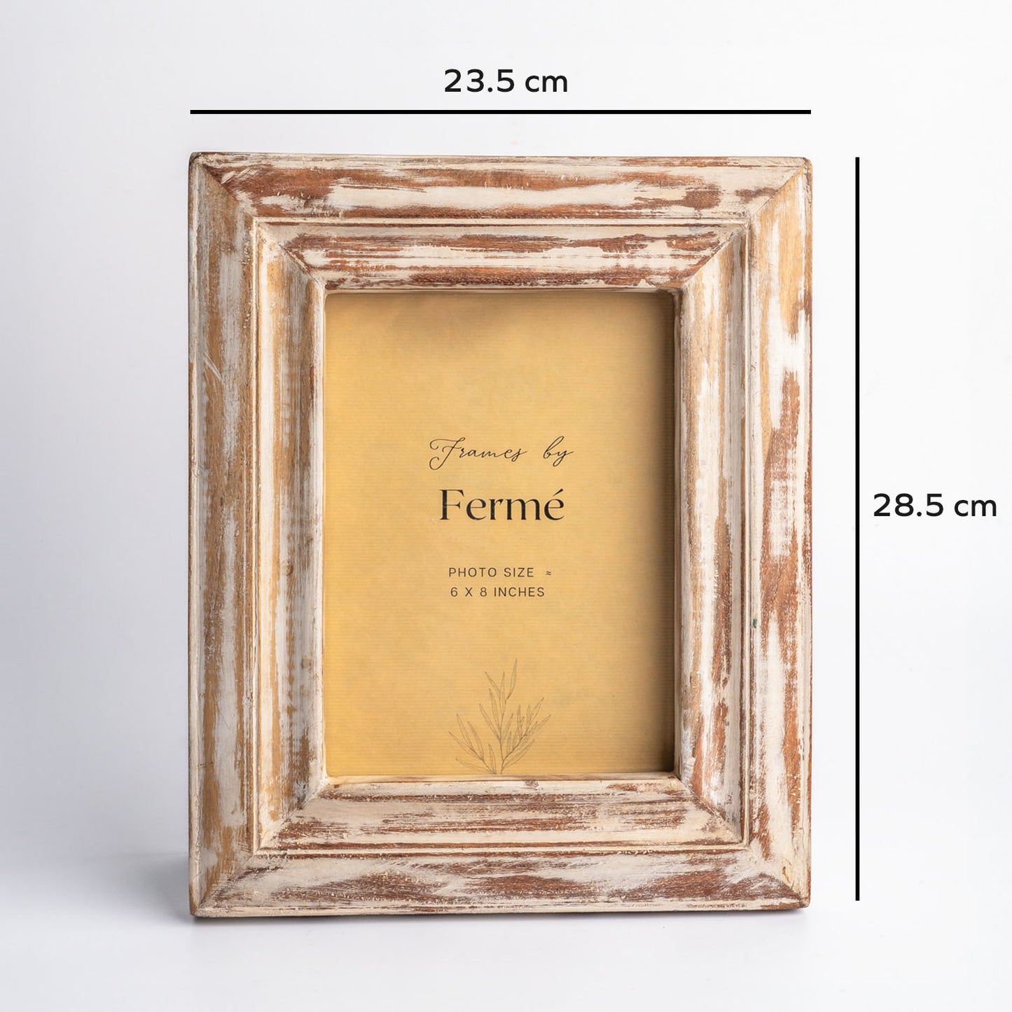 Ferme Vintage Rustic Wooden Photo Frame White FPF150 - 6x8 inches