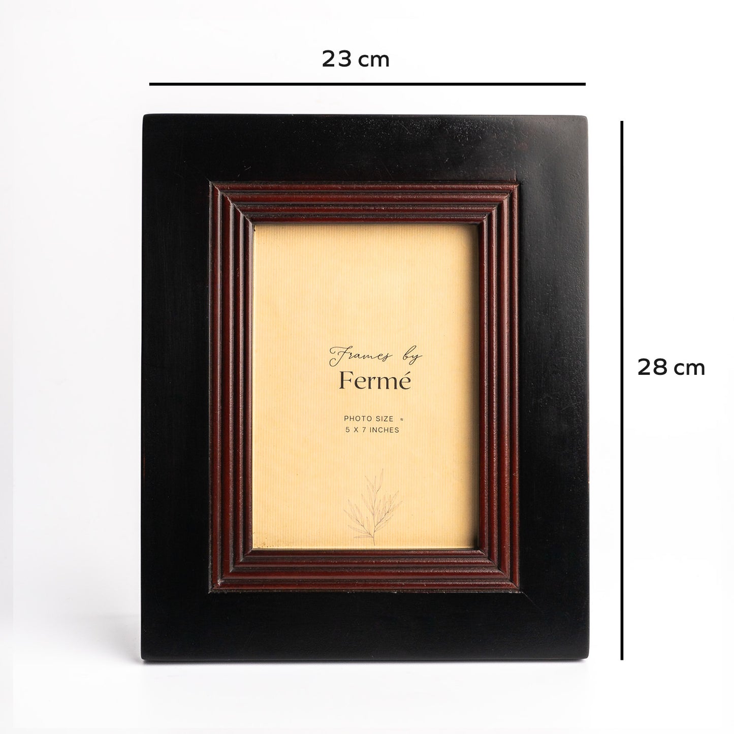 Ferme Classic Wooden Photo Frame Black FPF100 - 5x7 inches