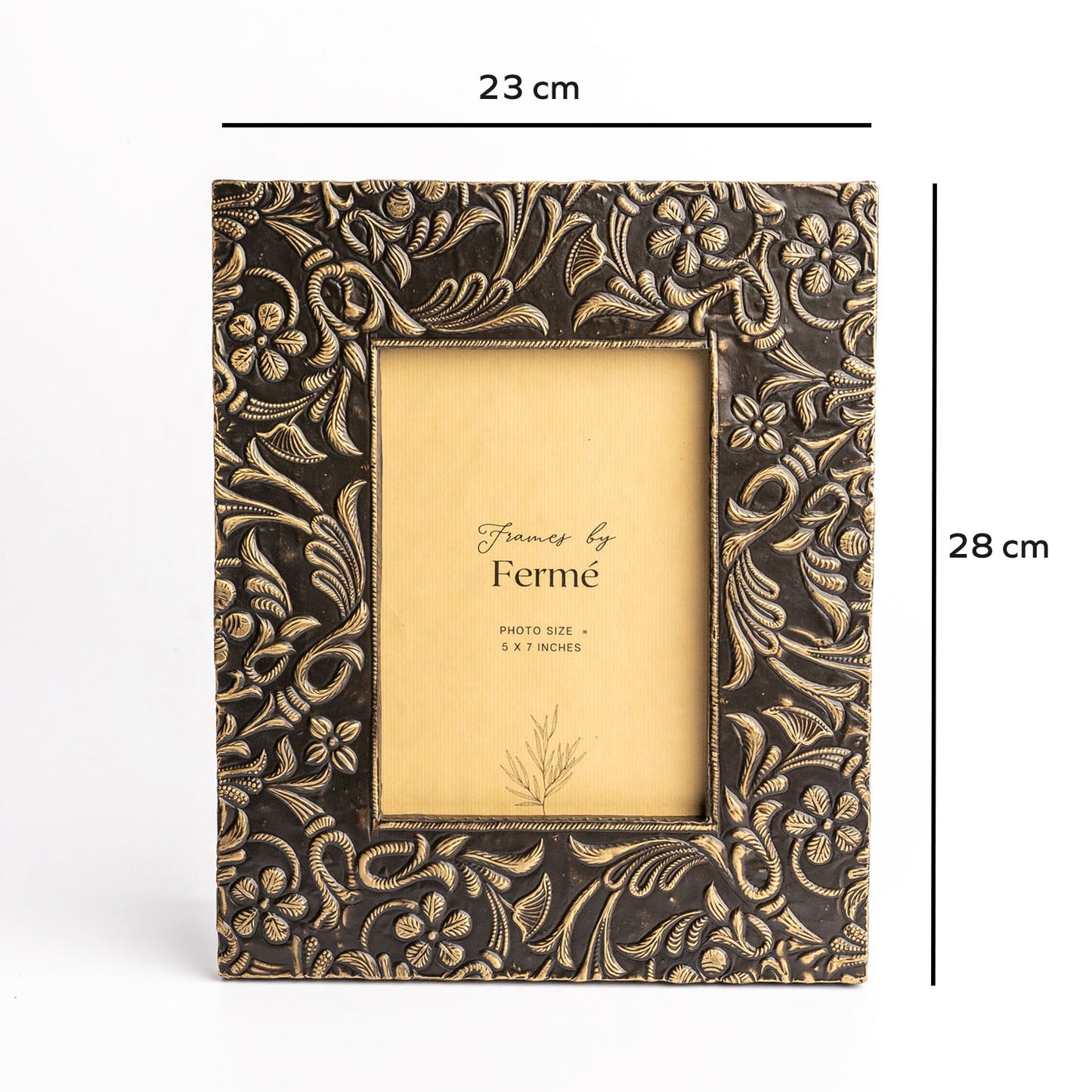 Ferme Premium Brass Metal Photo Frame Black FPF147 - 5x7 inches