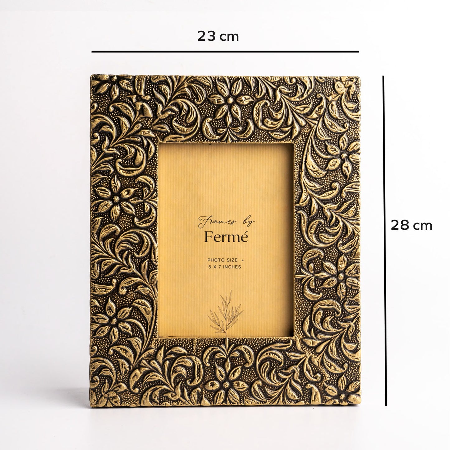Ferme Metal Photo Frame Brass Golden FPF145 - 5x7 inches