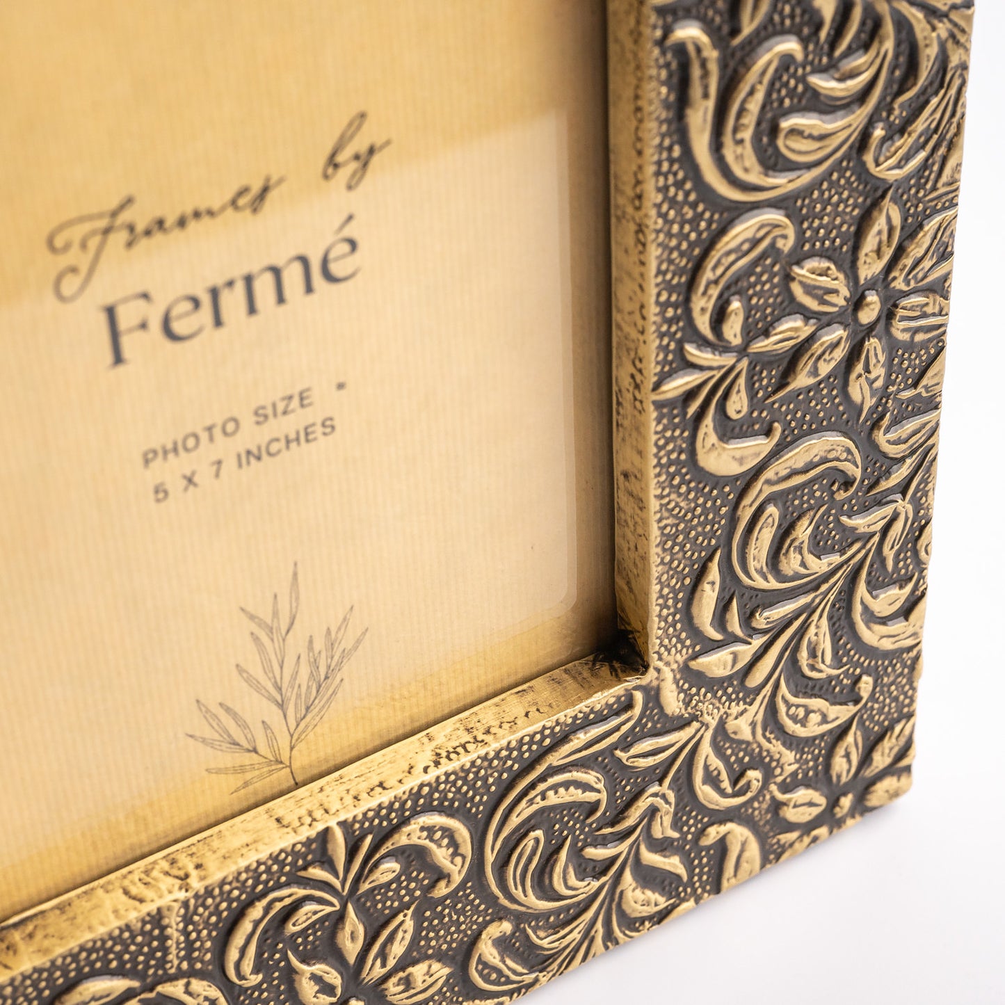 Ferme Metal Photo Frame Brass Golden FPF145 - 5x7 inches