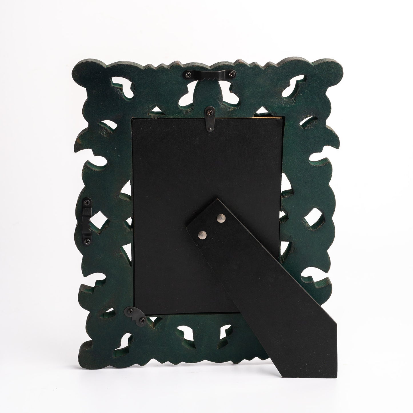 Ferme Vintage Rustic Wooden Photo Frame Hand Carved Forest Green FPF149 - 5x7 inches