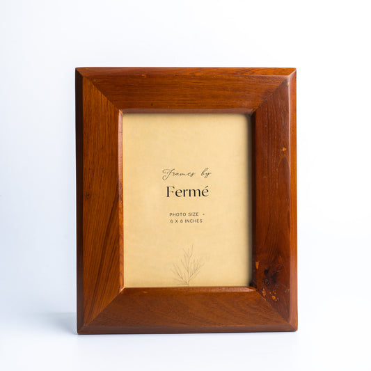 Ferme Upcycled Classic Natural Teak Wood Photo Frame FPF110 - 6x8 inches