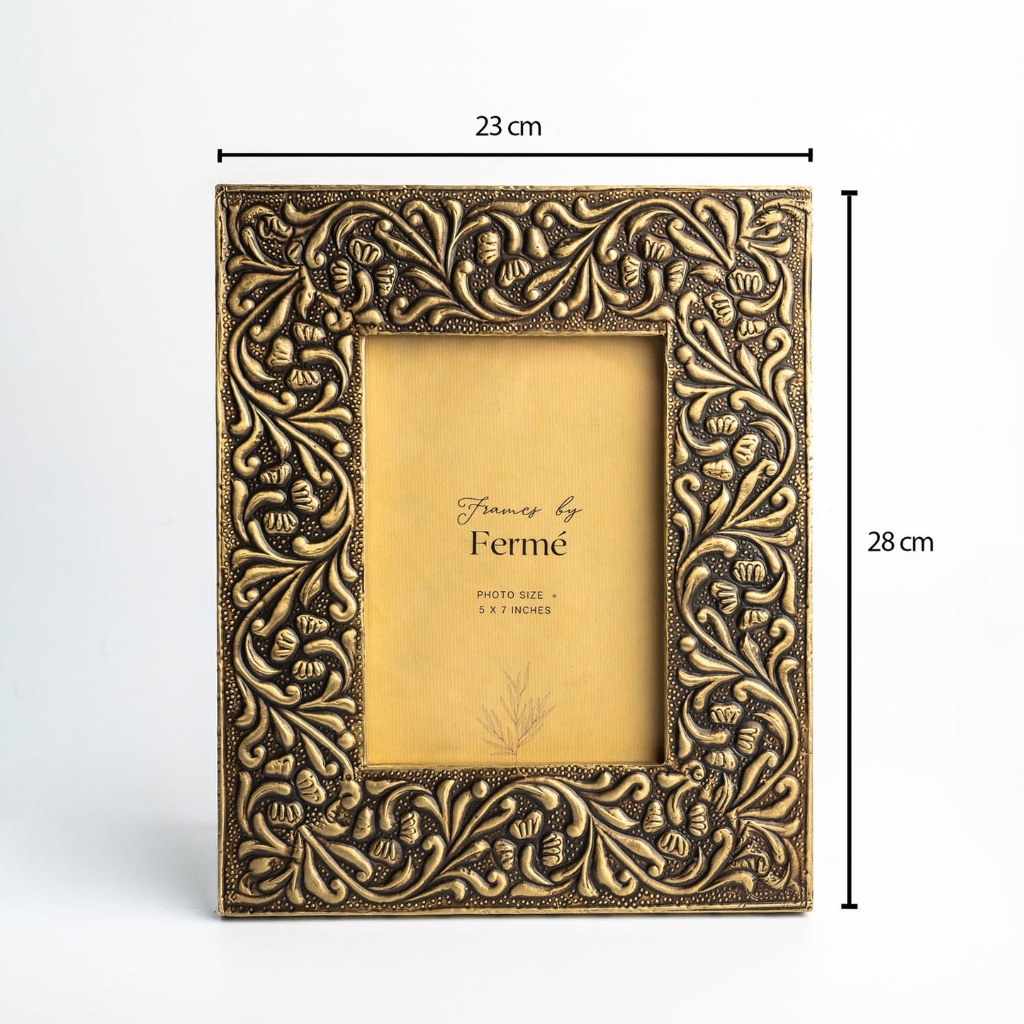 Ferme Metal Photo Frame Golden Brass FPF148 - 5x7 inches