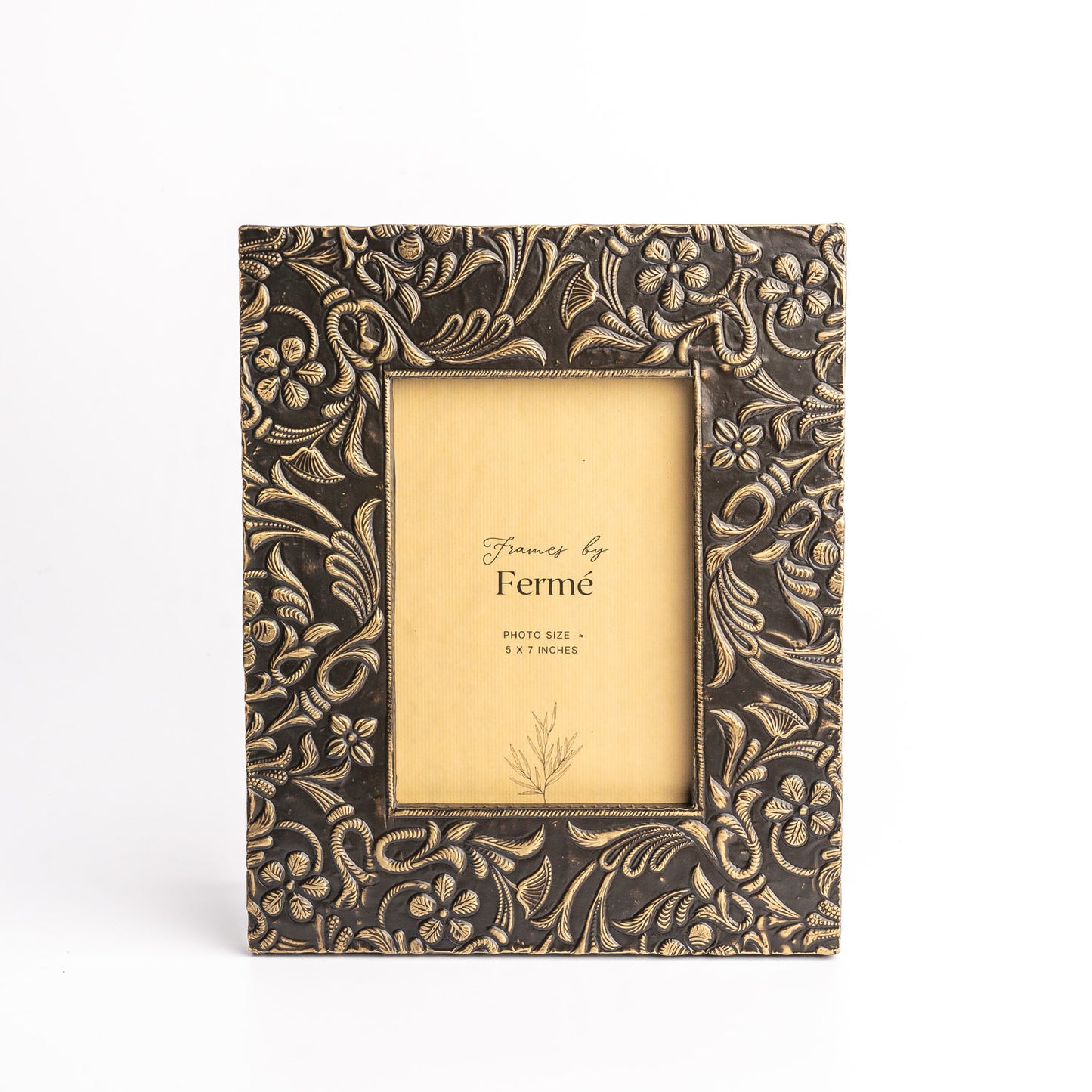 Ferme Premium Brass Metal Photo Frame Black FPF147 - 5x7 inches