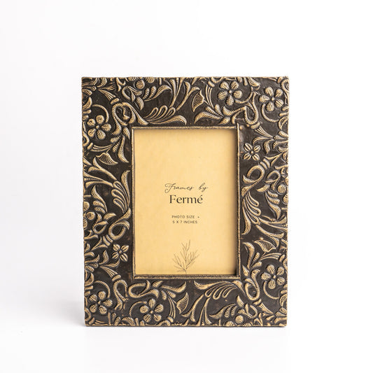 Ferme Premium Brass Metal Photo Frame Black FPF147 - 5x7 inches