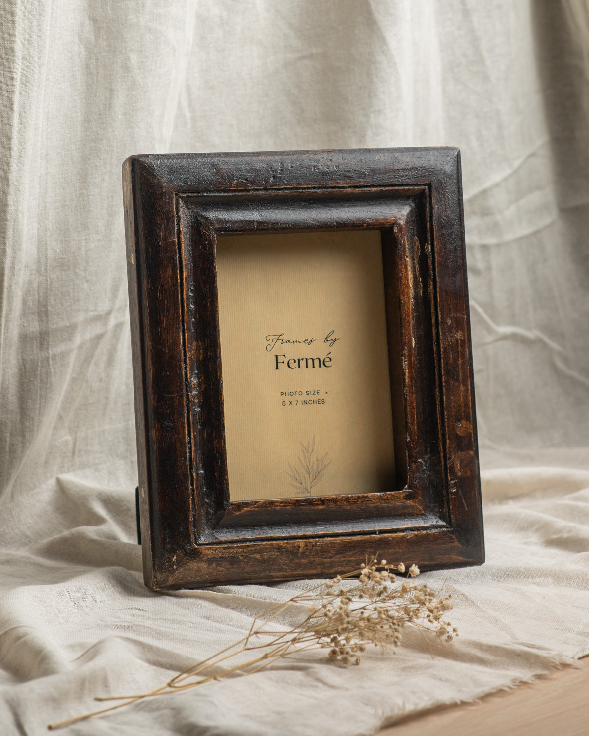 Ferme Vintage Wooden Rustic Photo Frame Dark Brown FPF066 - 5x7 inches