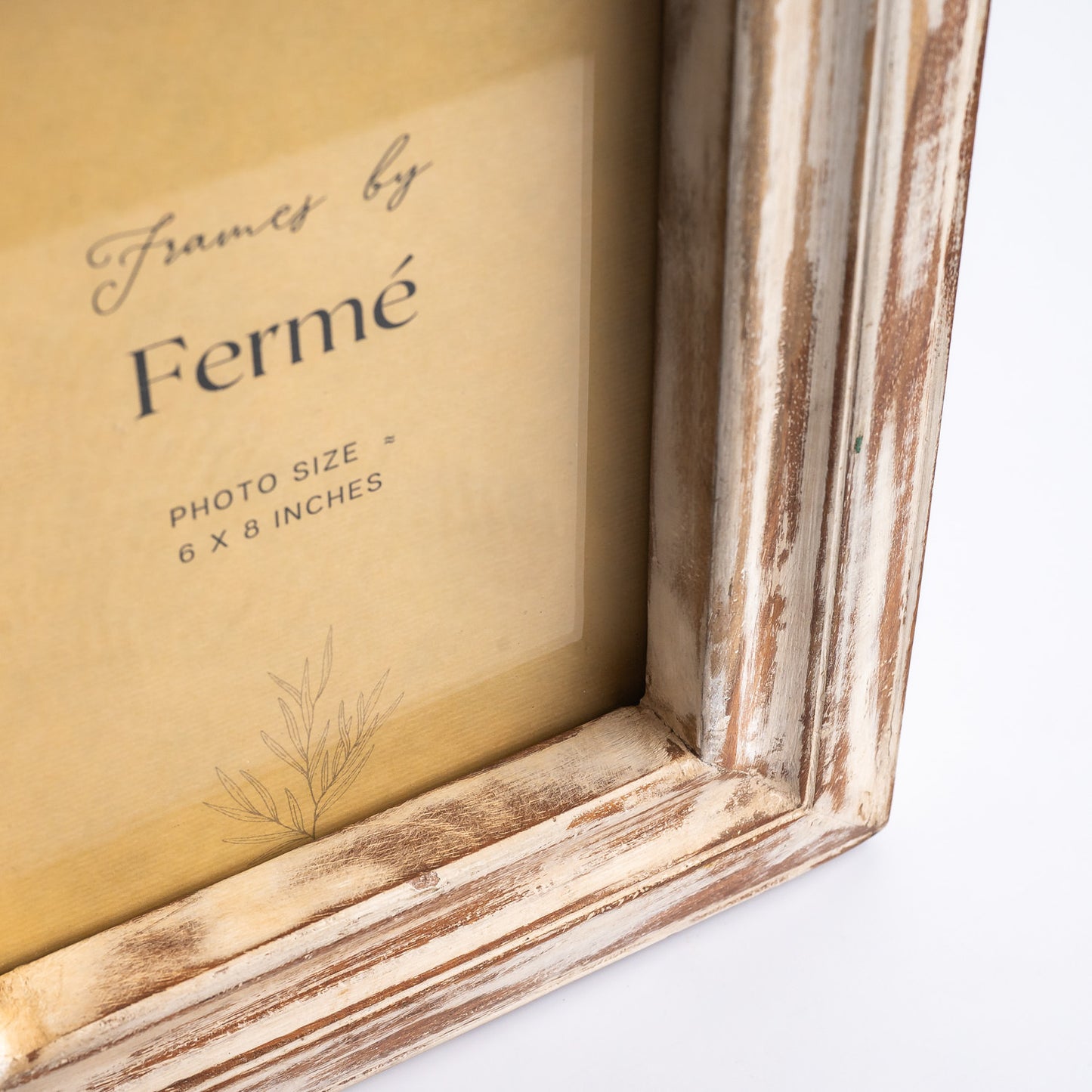 Ferme Vintage Rustic Wooden Photo Frame White FPF150 - 6x8 inches