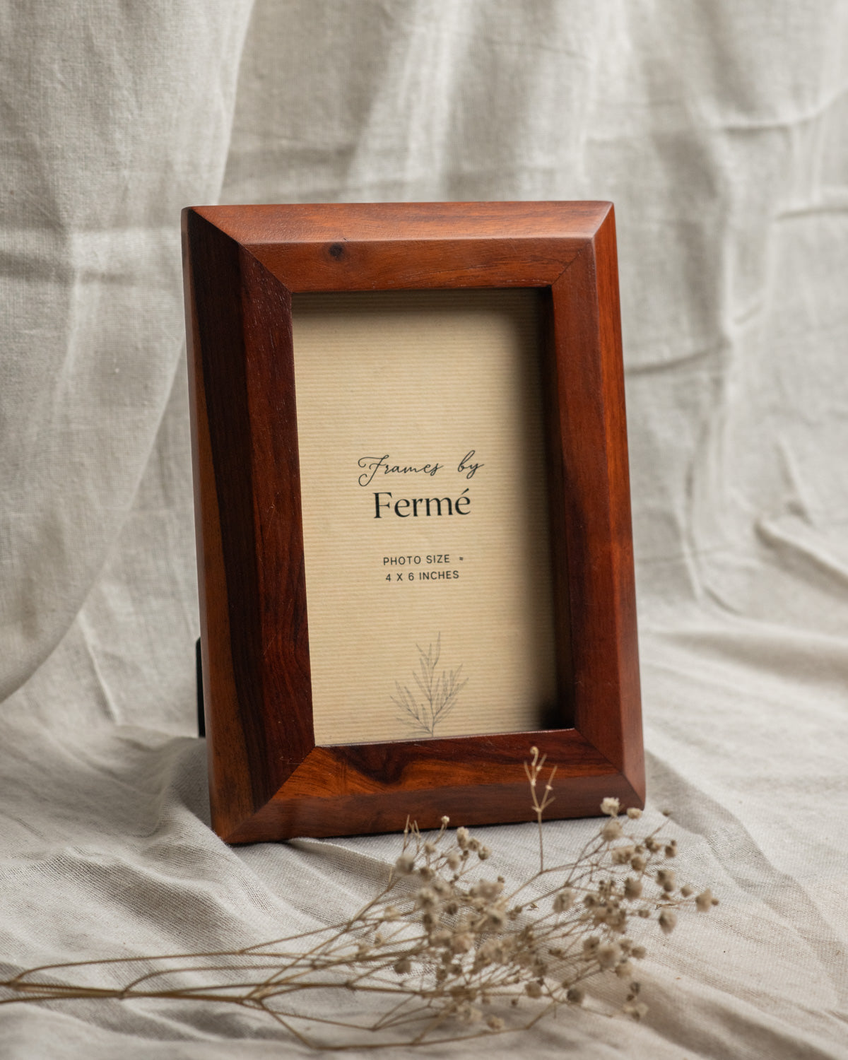 Ferme Classic Minimal Wooden Photo Frame Brown FPF107 - 4x6 inches